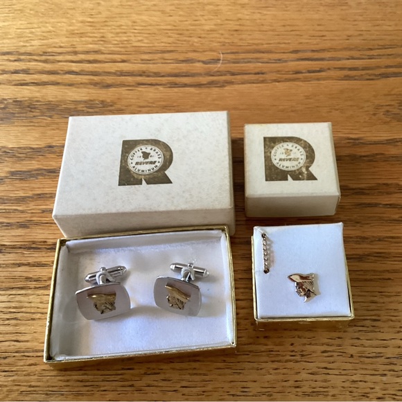 Revere Ware cuff links & tie tack employee gift - Picture 2 of 6